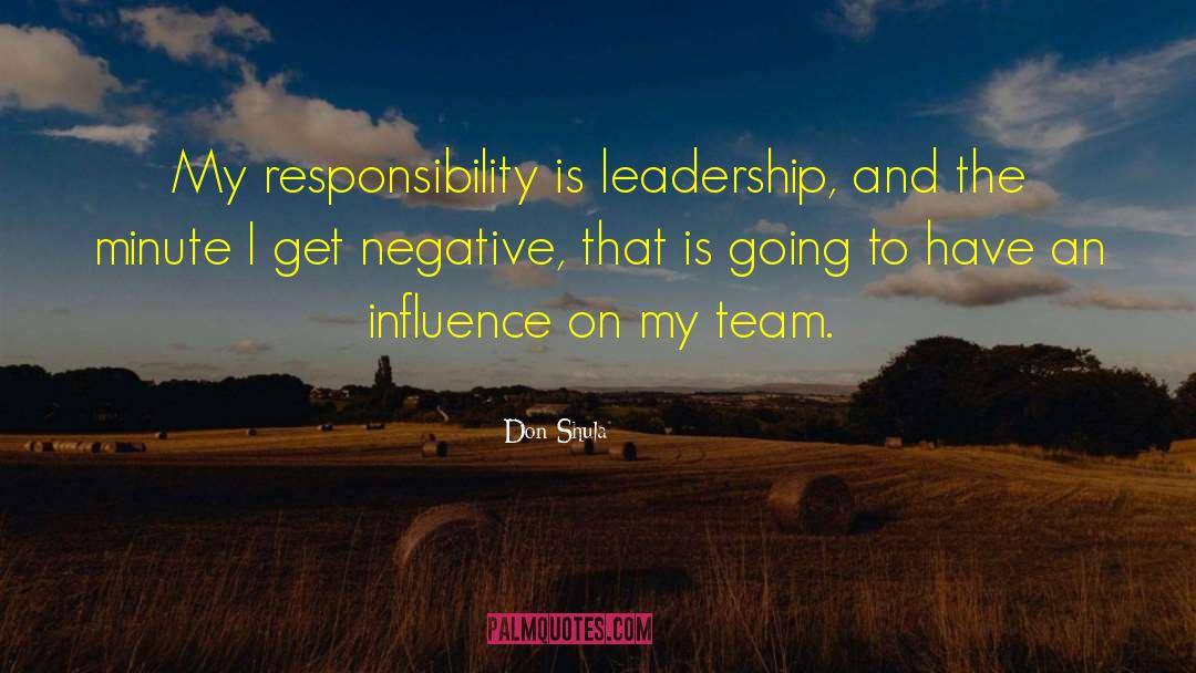 Don Shula Quotes: My responsibility is leadership, and