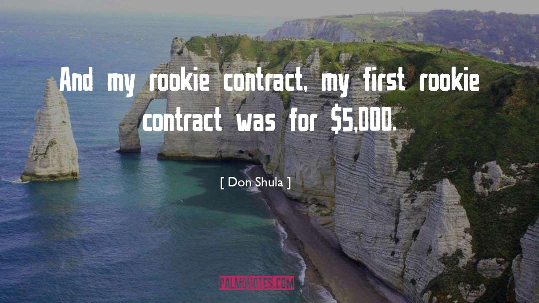 Don Shula Quotes: And my rookie contract, my