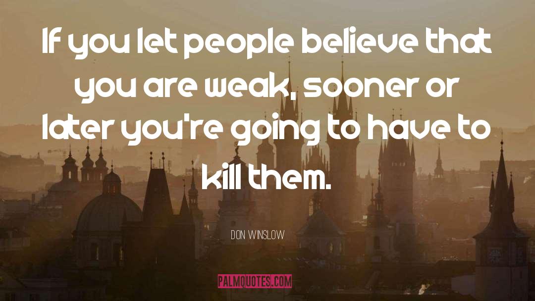 Don Winslow Quotes: If you let people believe