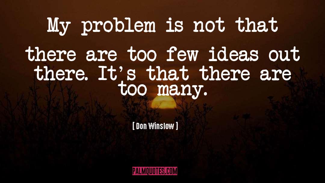 Don Winslow Quotes: My problem is not that