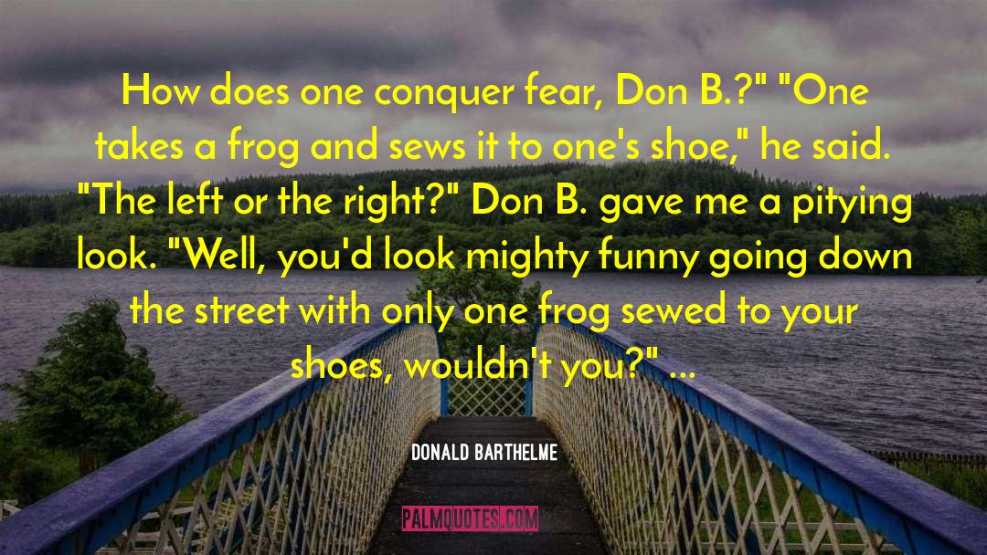 Donald Barthelme Quotes: How does one conquer fear,