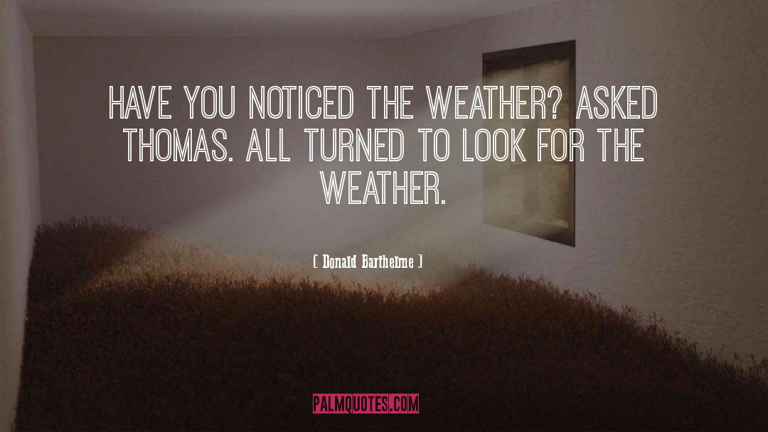 Donald Barthelme Quotes: Have you noticed the weather?