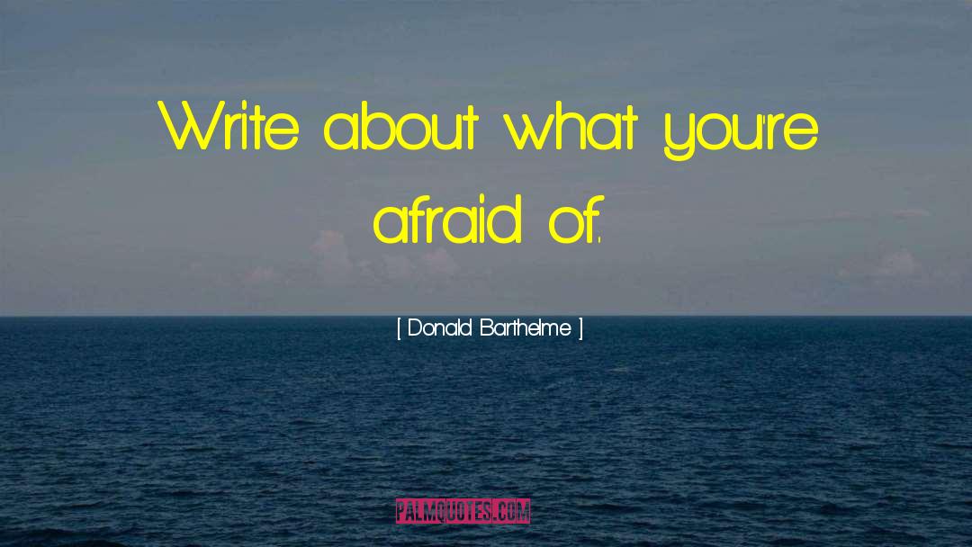 Donald Barthelme Quotes: Write about what you're afraid