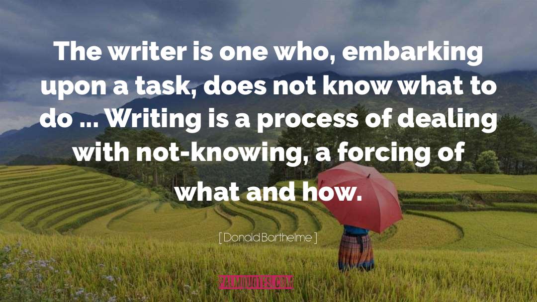 Donald Barthelme Quotes: The writer is one who,