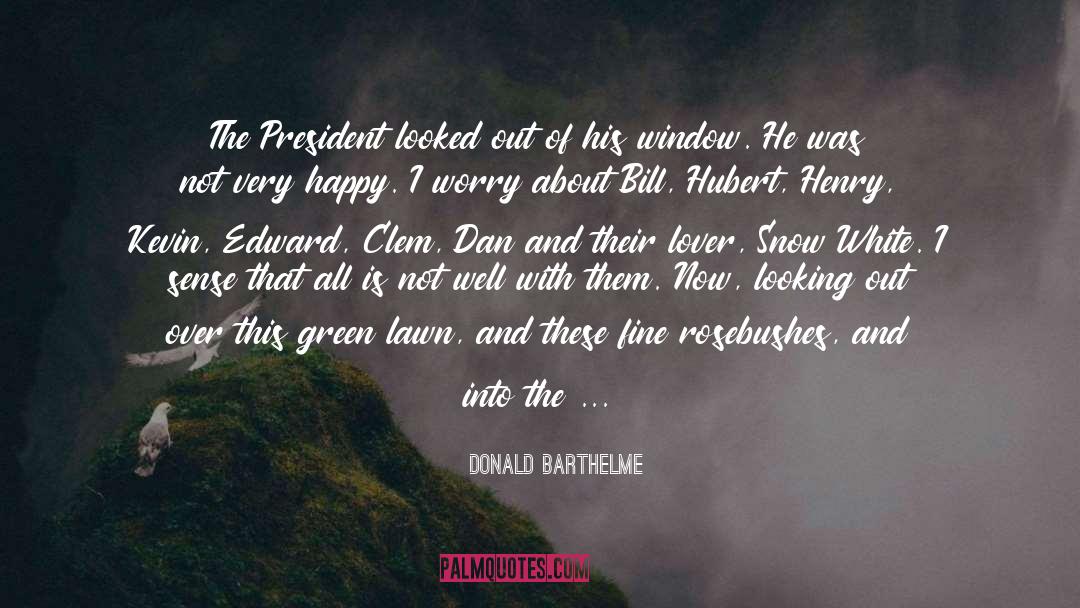 Donald Barthelme Quotes: The President looked out of