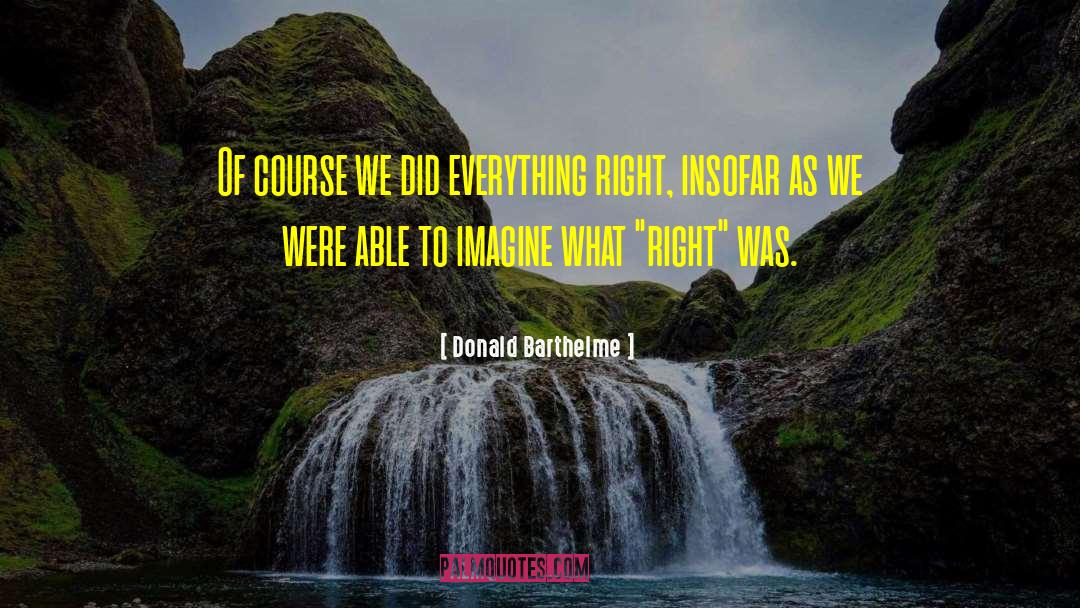 Donald Barthelme Quotes: Of course we did everything