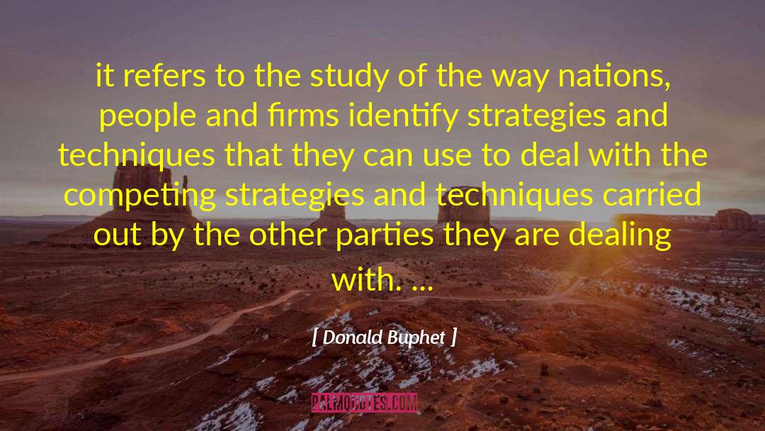 Donald Buphet Quotes: it refers to the study