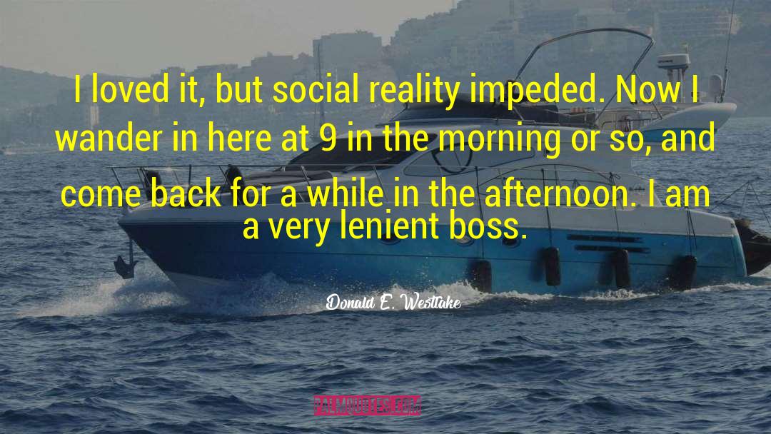 Donald E. Westlake Quotes: I loved it, but social