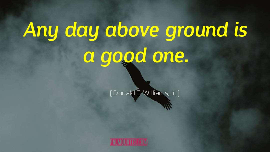 Donald E. Williams, Jr. Quotes: Any day above ground is