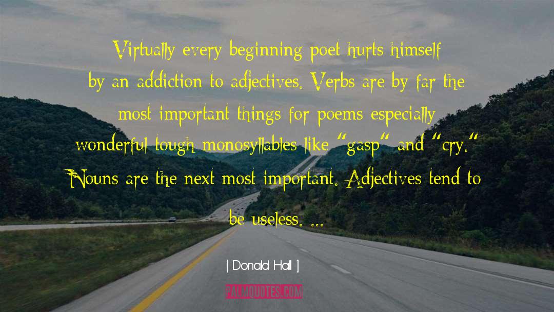 Donald Hall Quotes: Virtually every beginning poet hurts