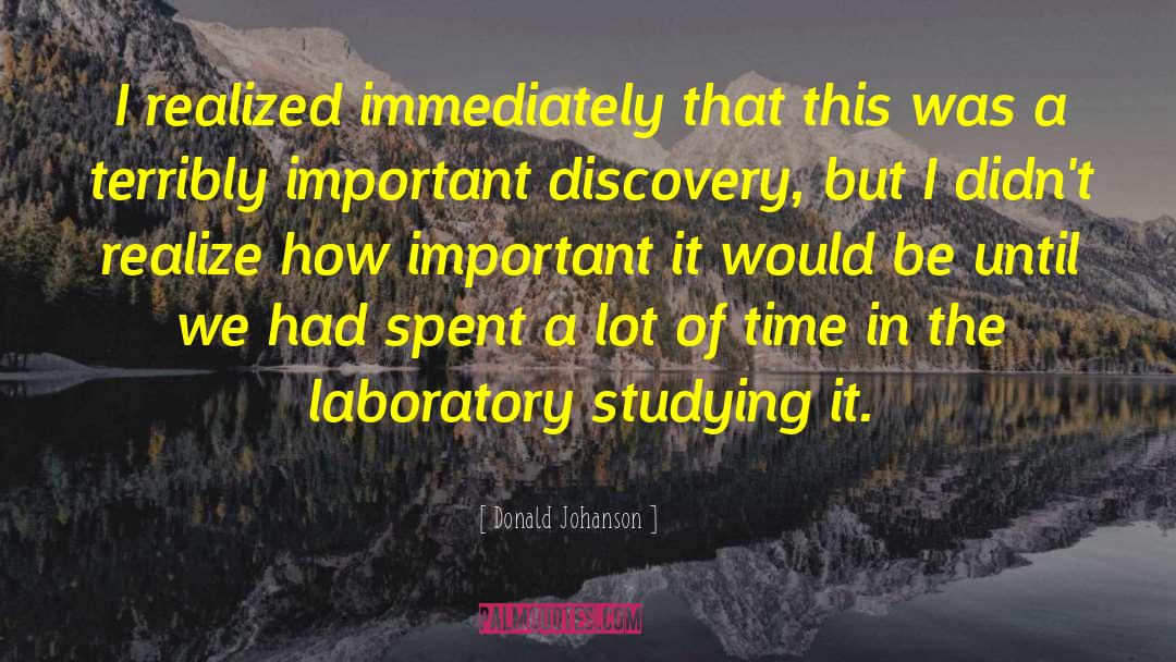 Donald Johanson Quotes: I realized immediately that this