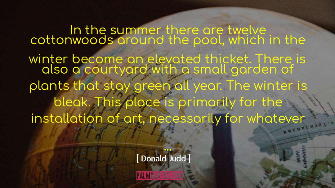 Donald Judd Quotes: In the summer there are