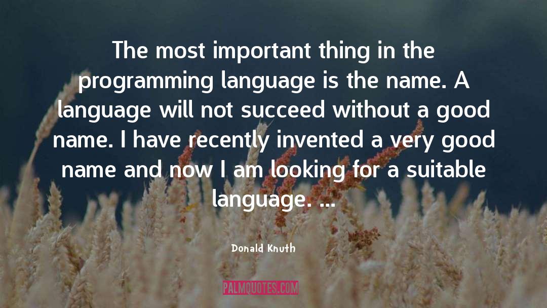 Donald Knuth Quotes: The most important thing in