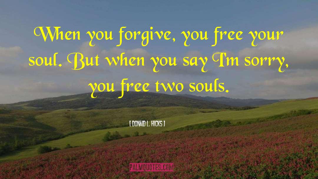 Donald L. Hicks Quotes: When you forgive, you free