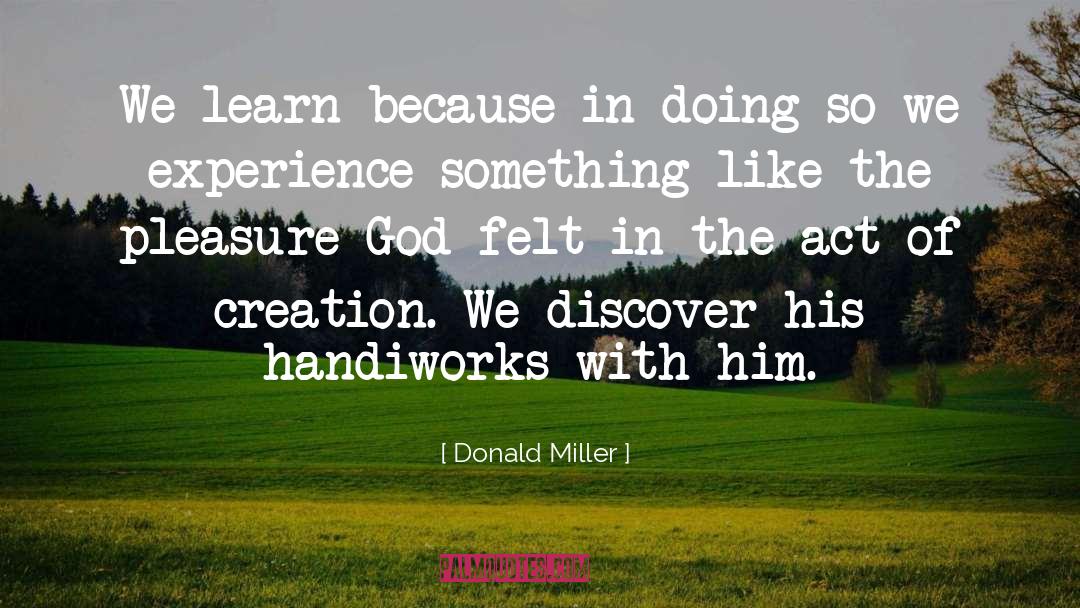 Donald Miller Quotes: We learn because in doing