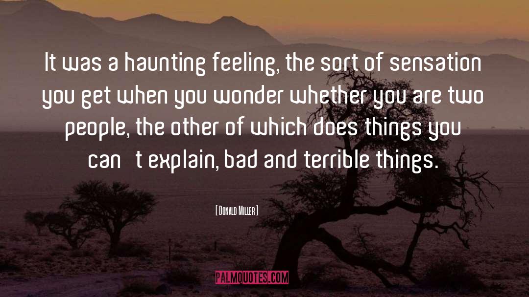 Donald Miller Quotes: It was a haunting feeling,