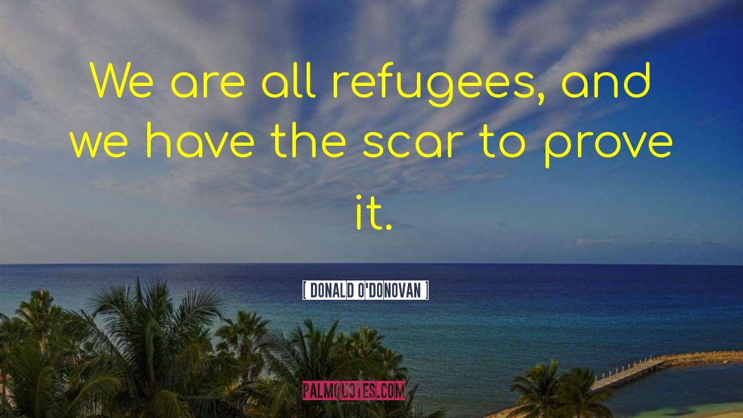 Donald O'Donovan Quotes: We are all refugees, and