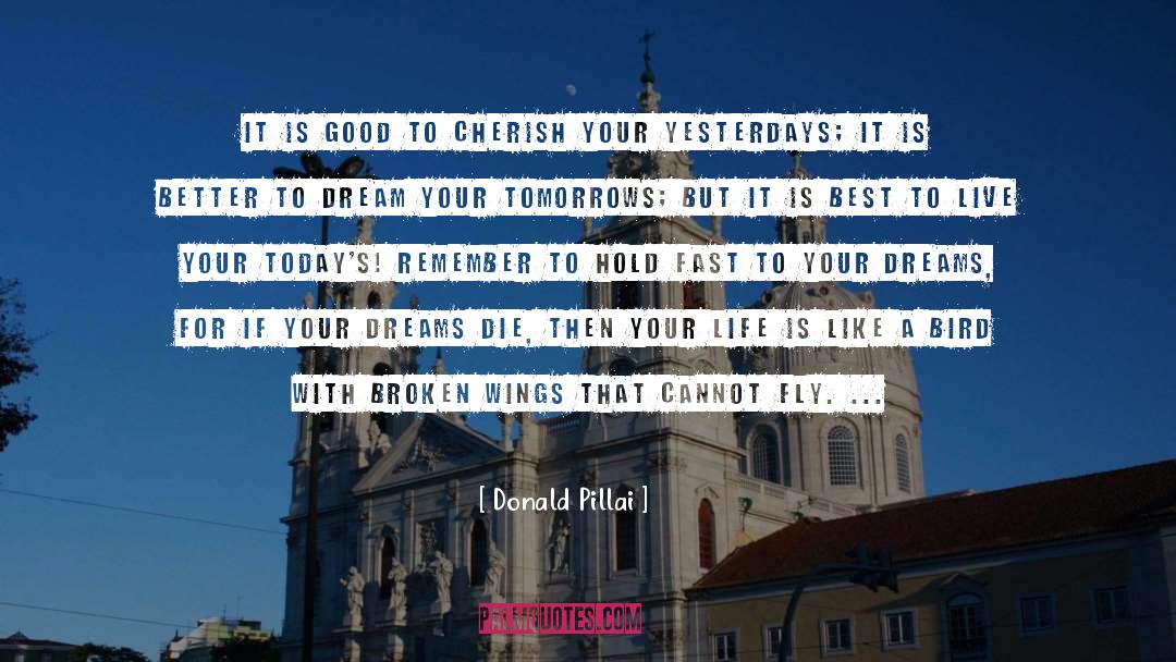Donald Pillai Quotes: It is GOOD to cherish