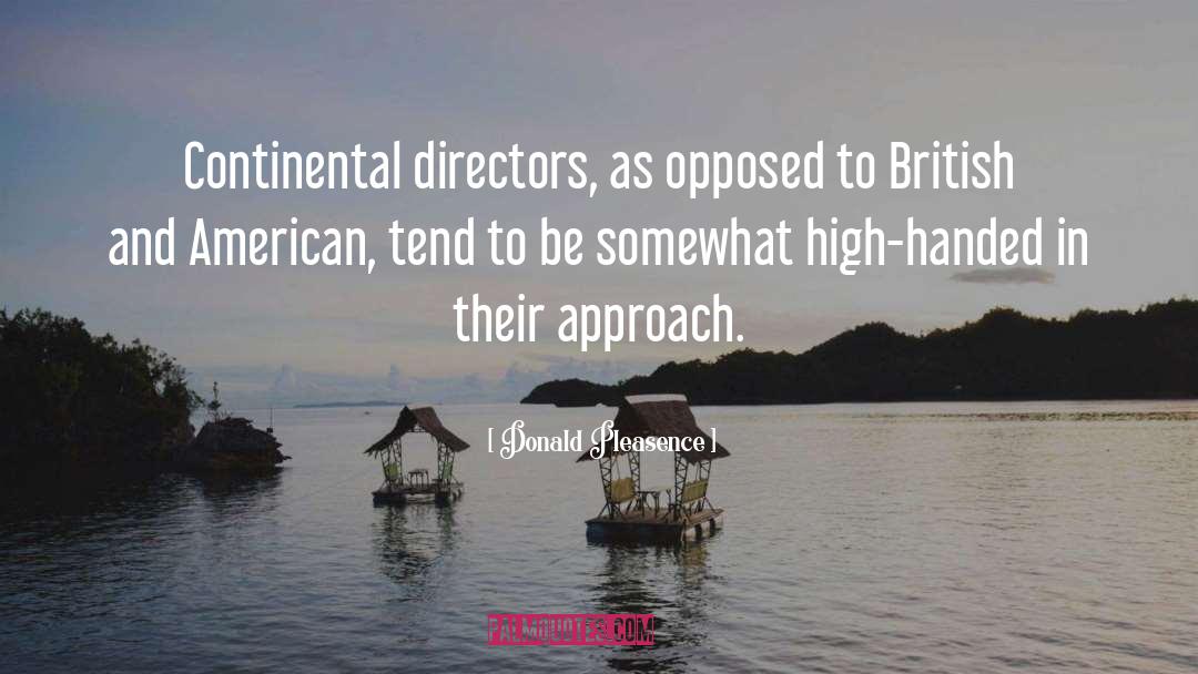 Donald Pleasence Quotes: Continental directors, as opposed to