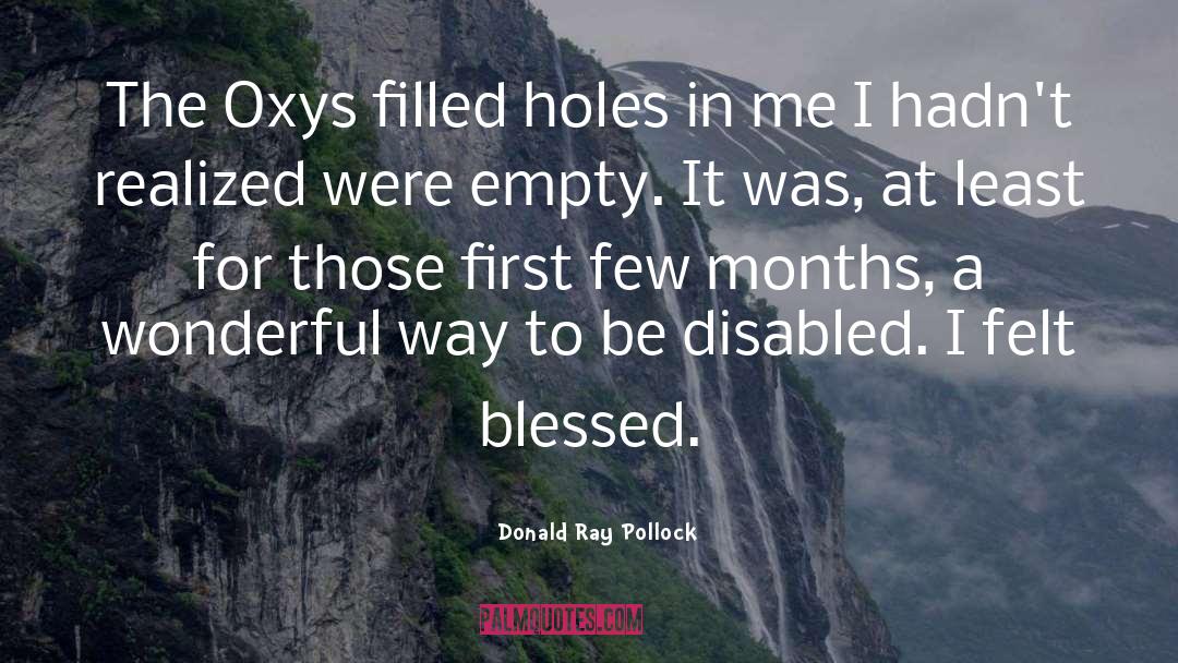 Donald Ray Pollock Quotes: The Oxys filled holes in