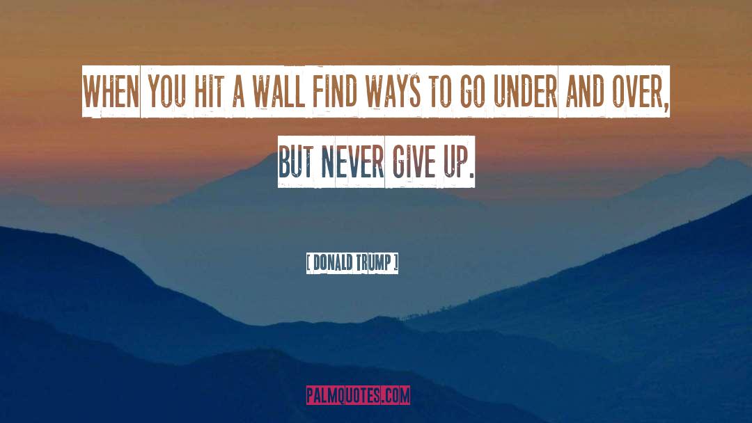 Donald Trump Quotes: When you hit a wall