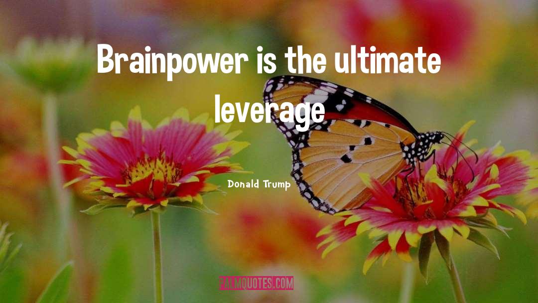 Donald Trump Quotes: Brainpower is the ultimate leverage