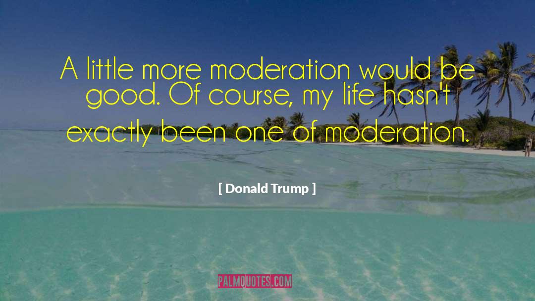 Donald Trump Quotes: A little more moderation would