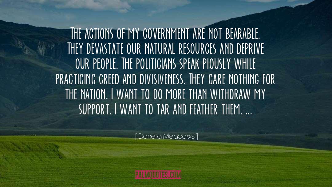 Donella Meadows Quotes: The actions of my government