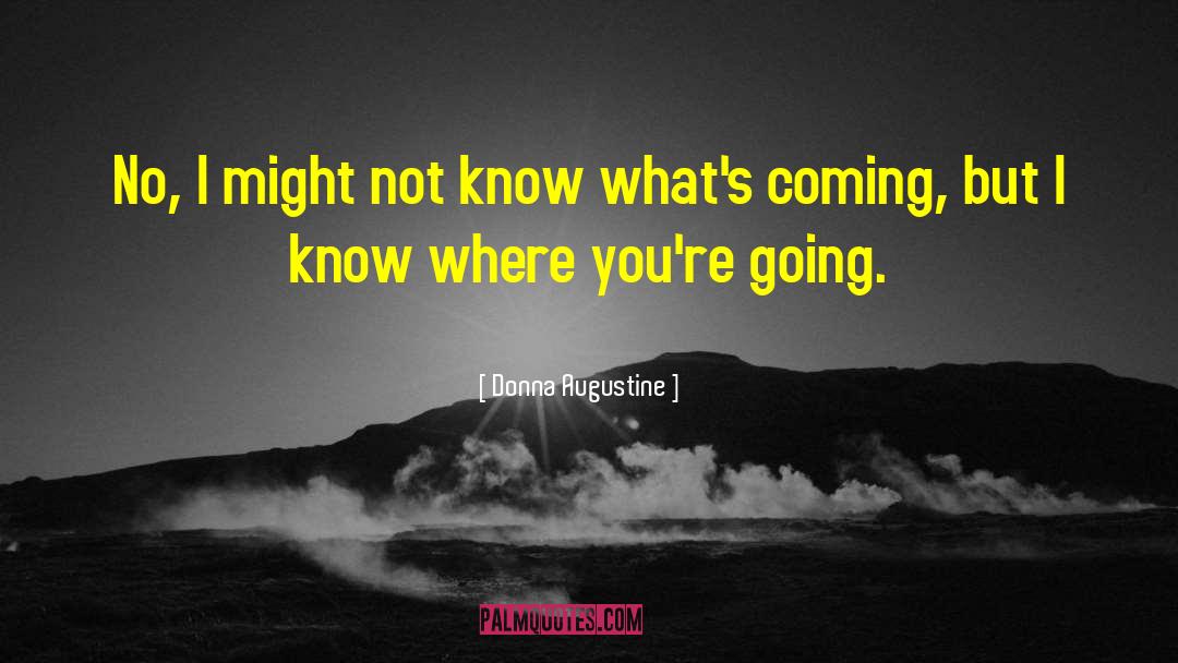 Donna Augustine Quotes: No, I might not know