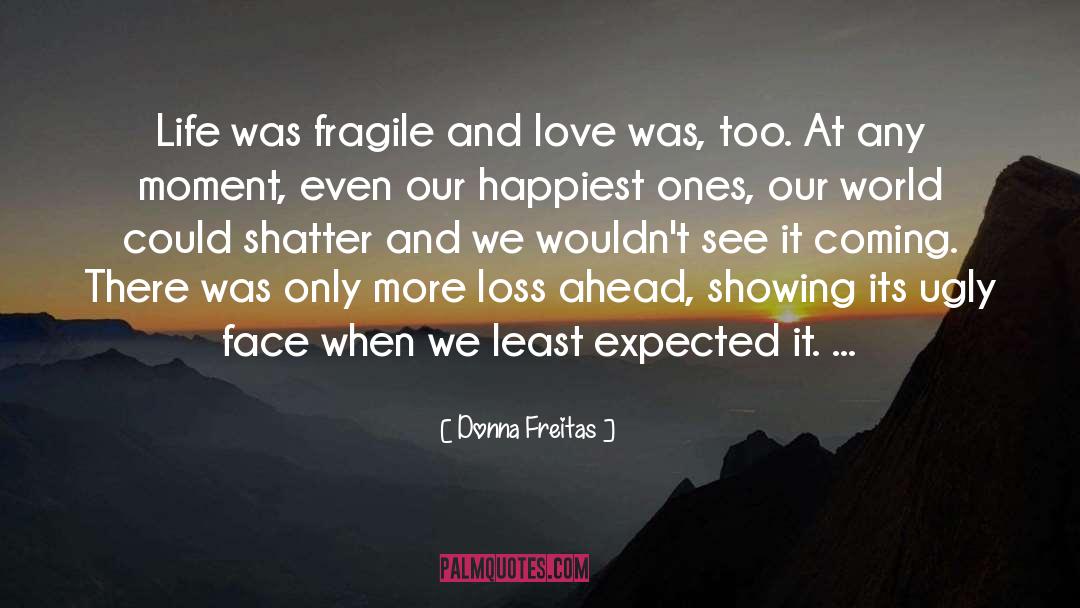 Donna Freitas Quotes: Life was fragile and love