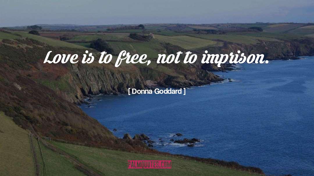 Donna Goddard Quotes: Love is to free, not