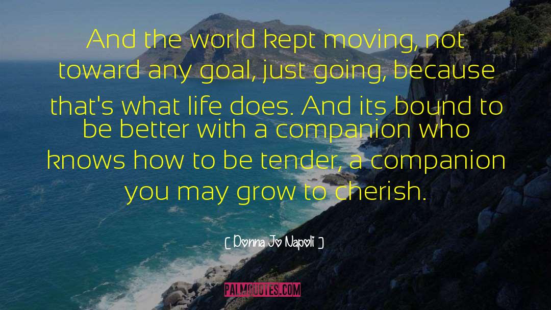 Donna Jo Napoli Quotes: And the world kept moving,