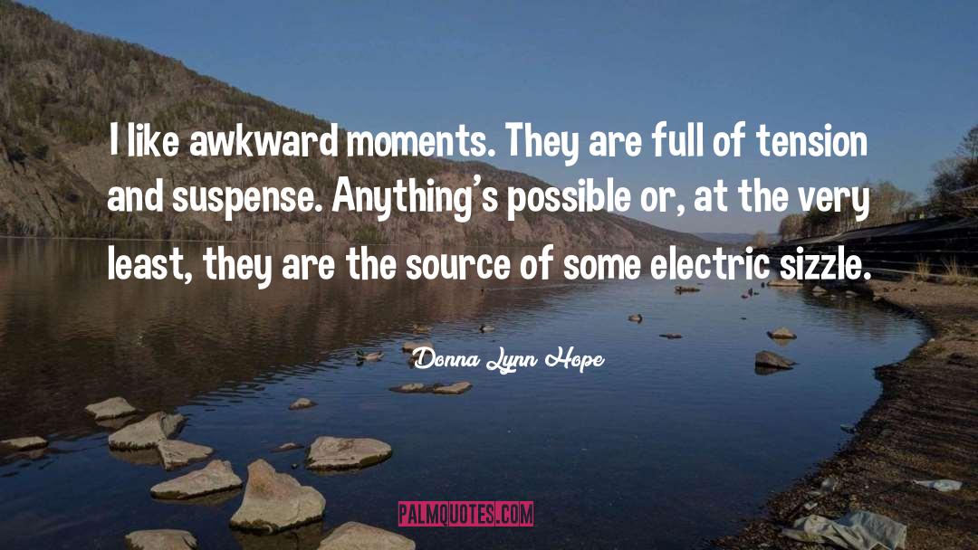 Donna Lynn Hope Quotes: I like awkward moments. They