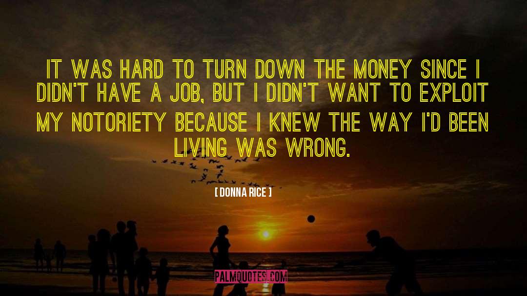 Donna Rice Quotes: It was hard to turn