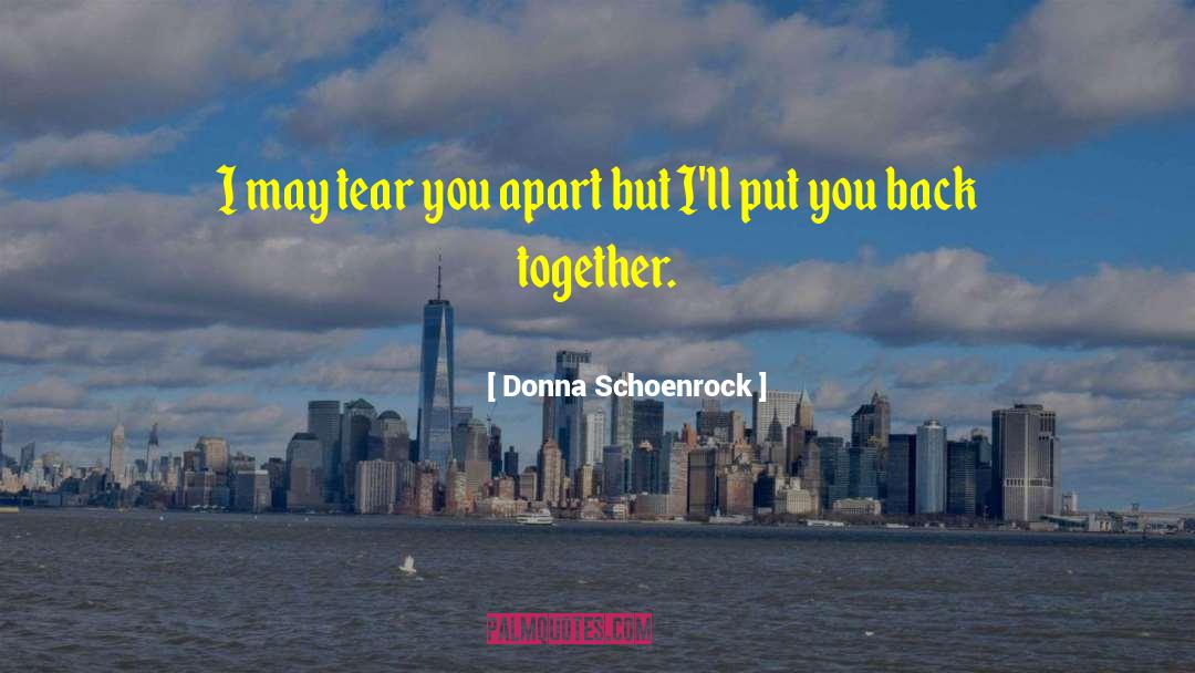 Donna Schoenrock Quotes: I may tear you apart