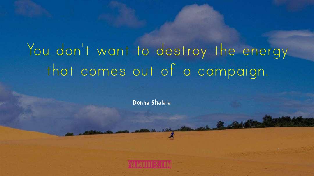 Donna Shalala Quotes: You don't want to destroy