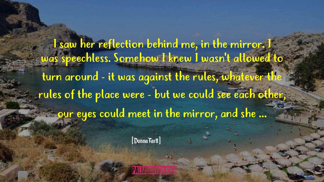 Donna Tartt Quotes: I saw her reflection behind