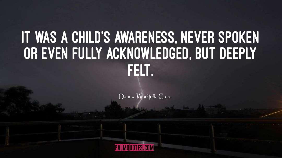 Donna Woolfolk Cross Quotes: It was a child's awareness,