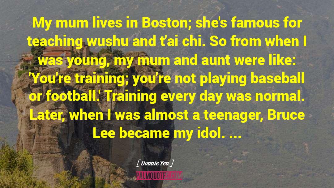 Donnie Yen Quotes: My mum lives in Boston;