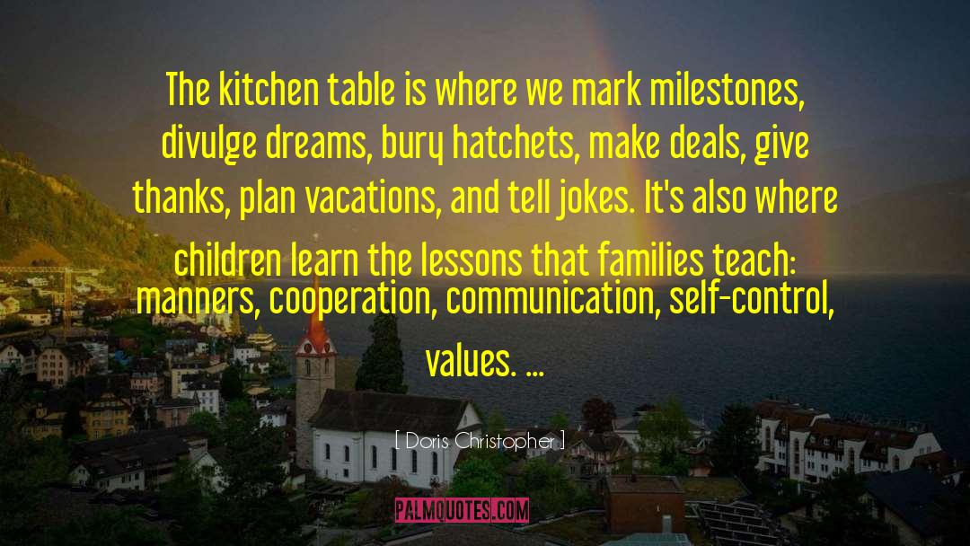 Doris Christopher Quotes: The kitchen table is where