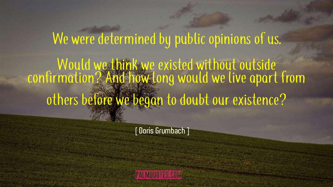 Doris Grumbach Quotes: We were determined by public