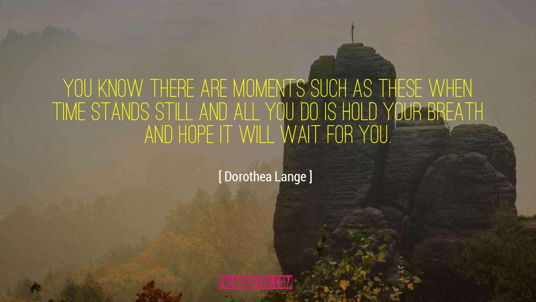 Dorothea Lange Quotes: You know there are moments