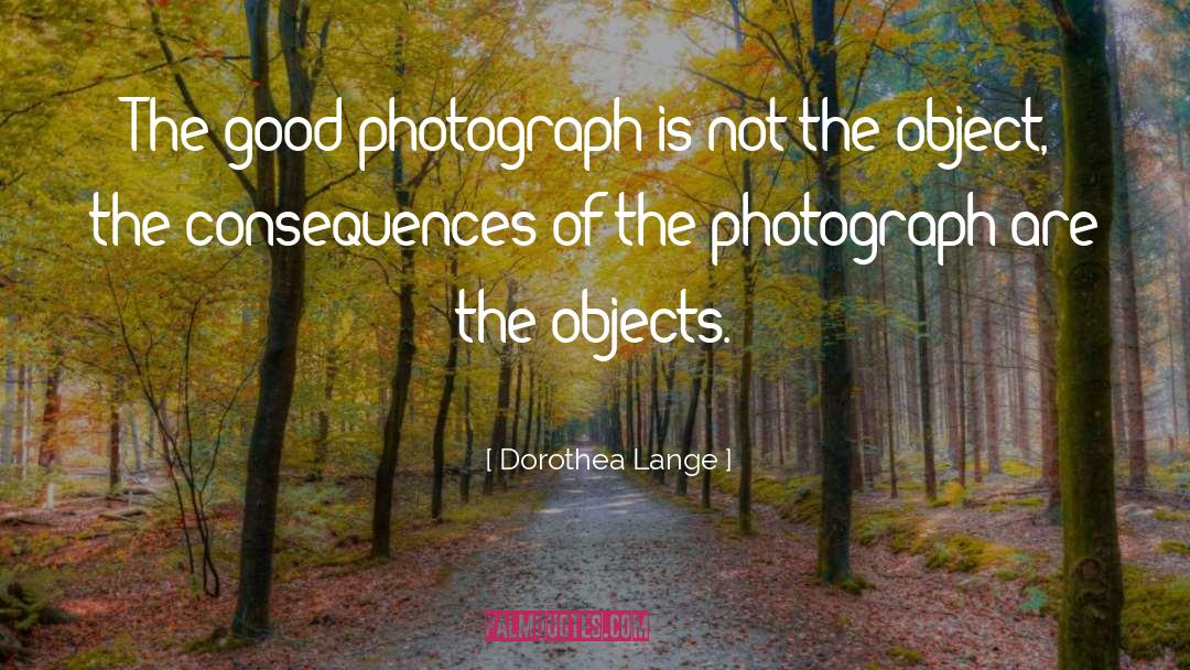 Dorothea Lange Quotes: The good photograph is not