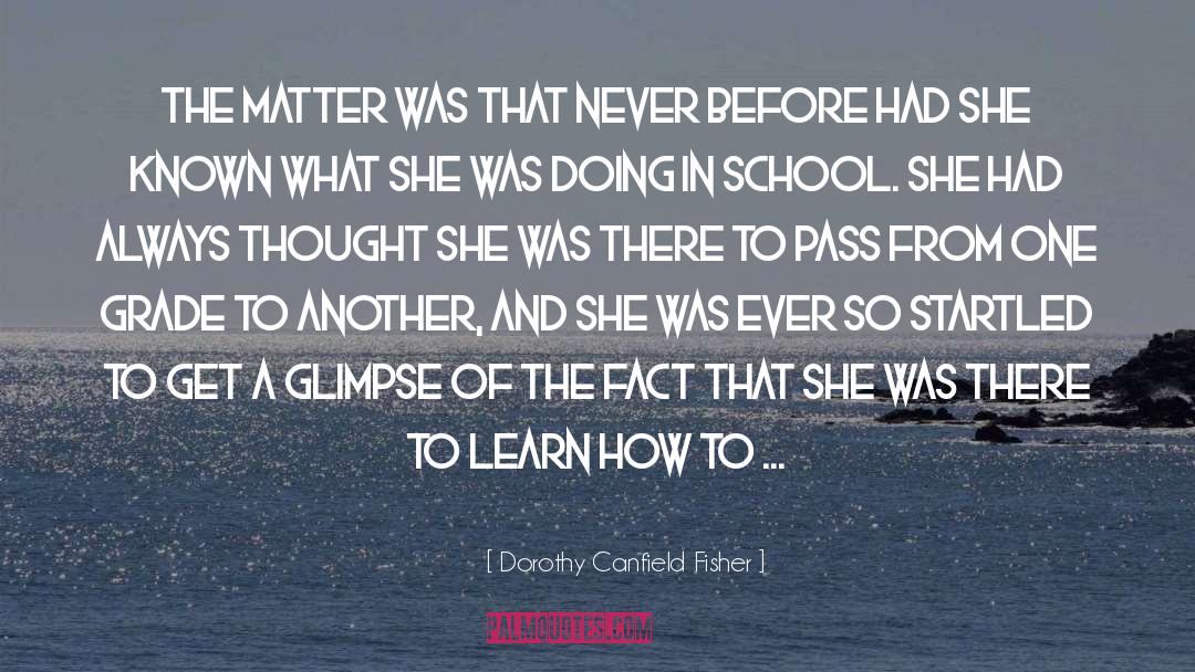 Dorothy Canfield Fisher Quotes: The matter was that never