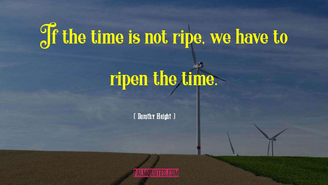 Dorothy Height Quotes: If the time is not