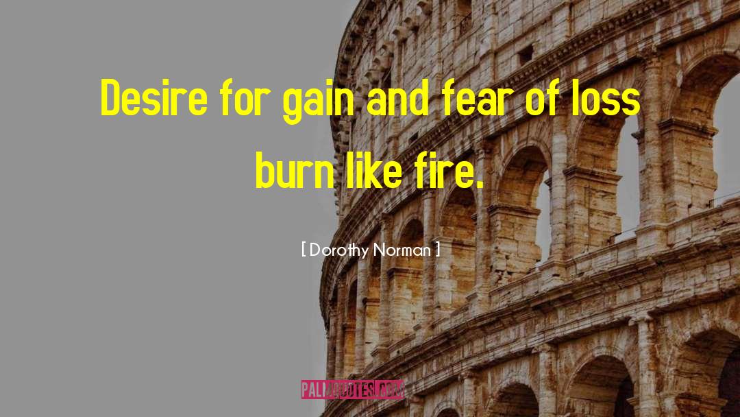 Dorothy Norman Quotes: Desire for gain and fear