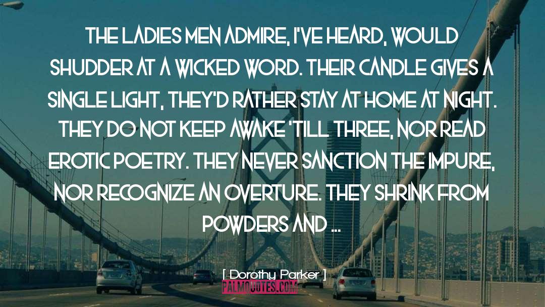 Dorothy Parker Quotes: The ladies men admire, I've