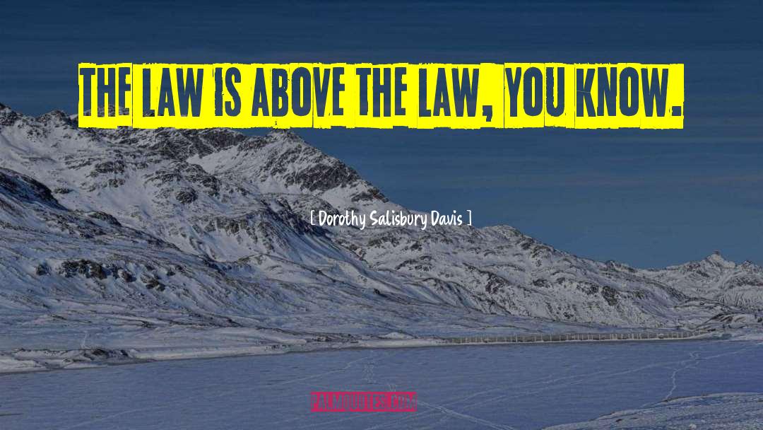 Dorothy Salisbury Davis Quotes: The law is above the