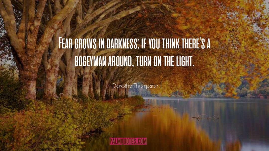 Dorothy Thompson Quotes: Fear grows in darkness; if