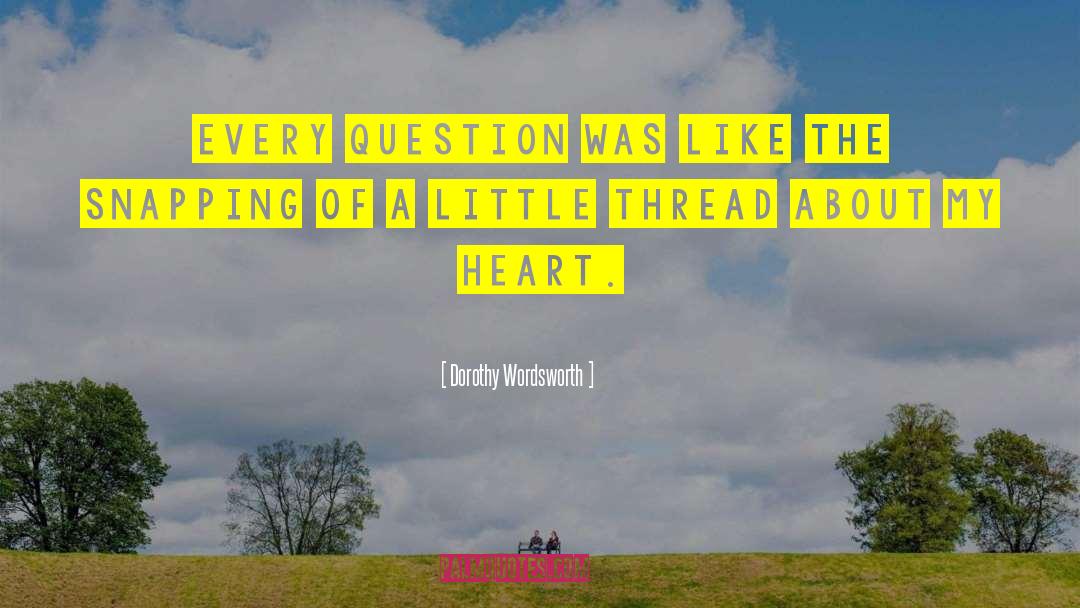 Dorothy Wordsworth Quotes: Every question was like the